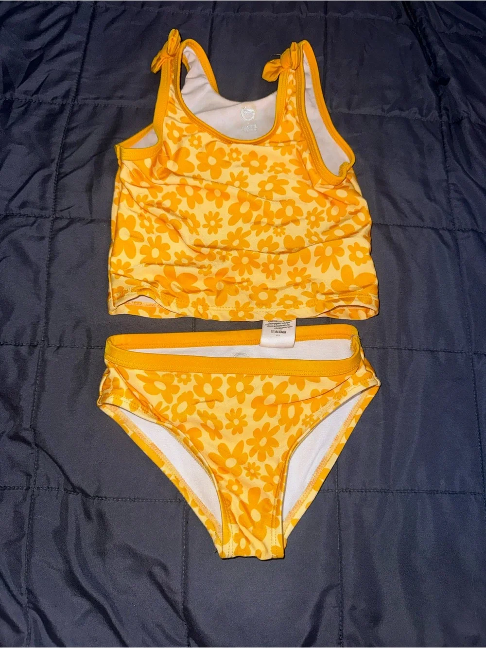 wonder nation Yellow Floral Tankini Bikini Set